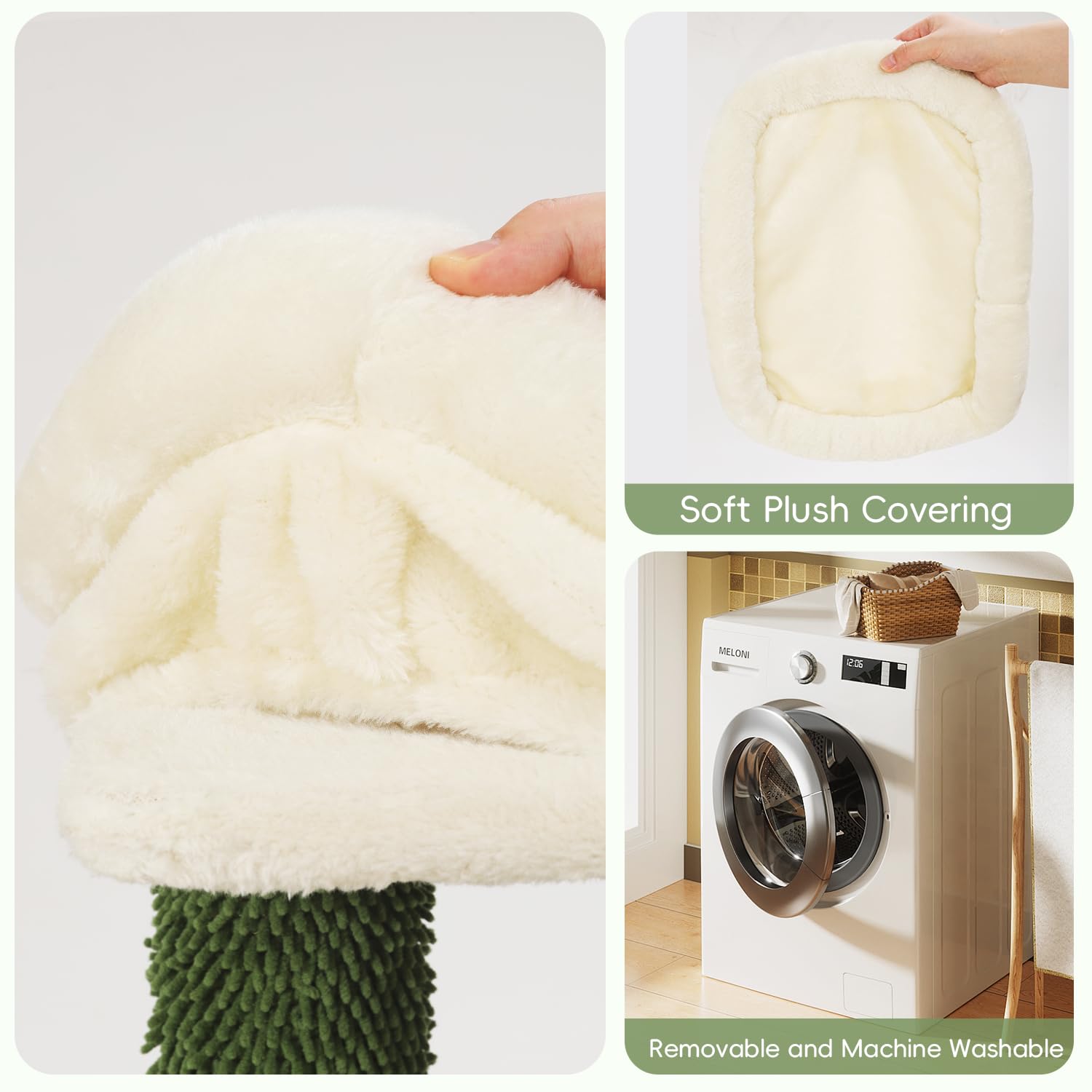 Hoopet 32-Inch Cactus Cat Tree - Multi-Level Cat Tower With Sisal Scratching Posts, Cozy Condo, Plush Perch, And Interactive Han