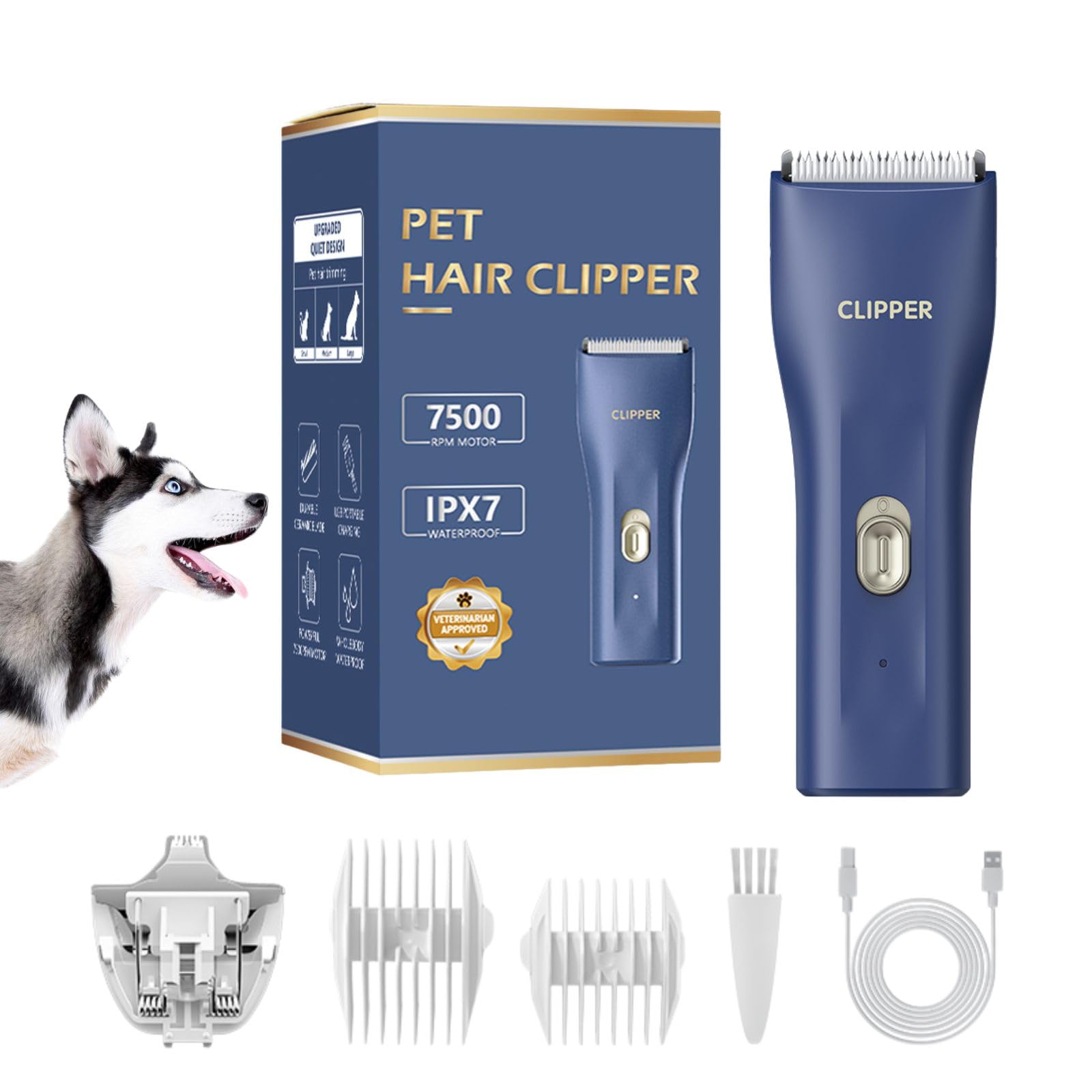 Handy & Powerful Long Lasting Pet Electric Hair Trimmer Kits Waterproof Cordless Rechargeable Grooming Shavers For Small Dogs An