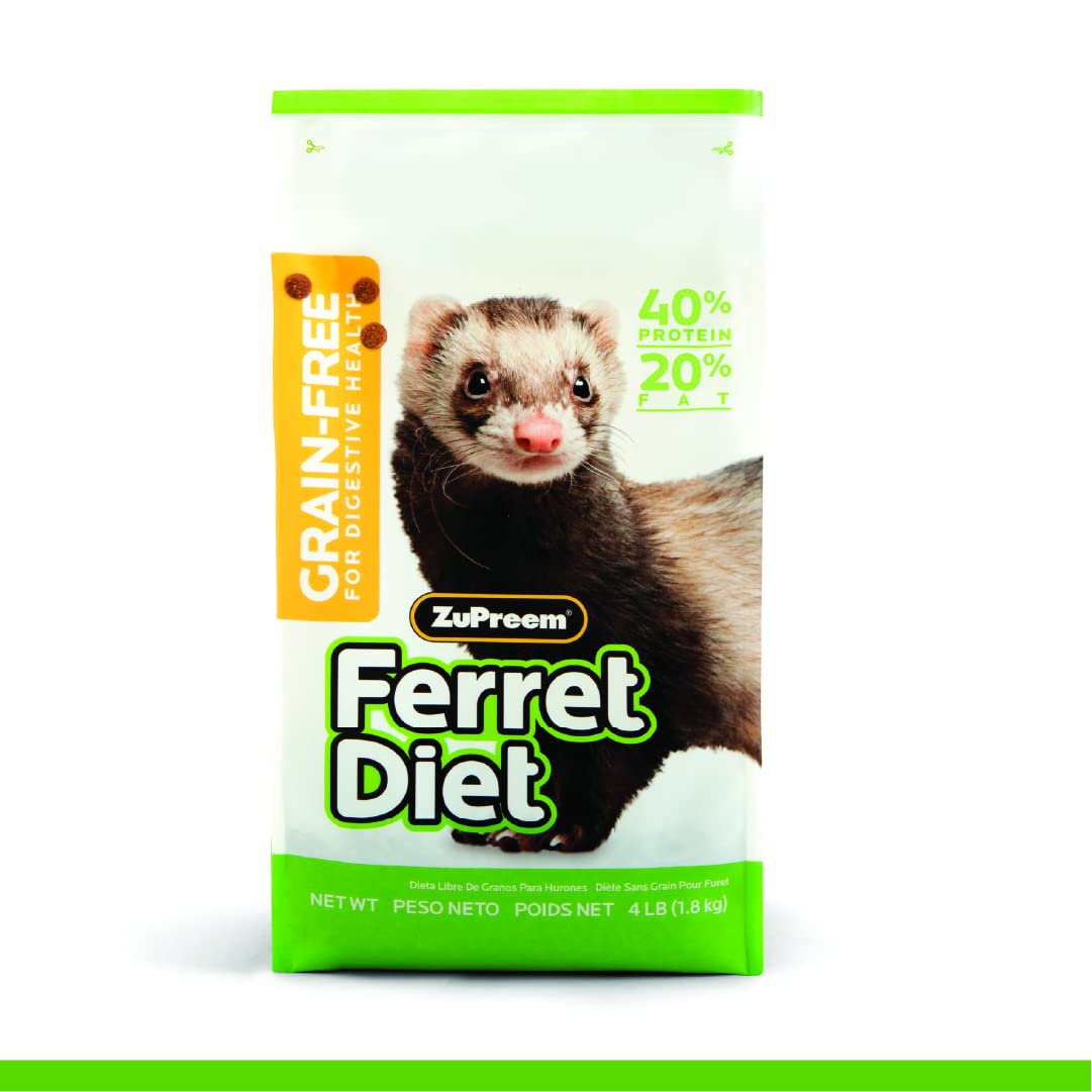 Zupreem Premium Daily Grain Free Ferret Diet Food, 4 Lb - Nutrient Dense, Highly Digestible, High Protein Levels