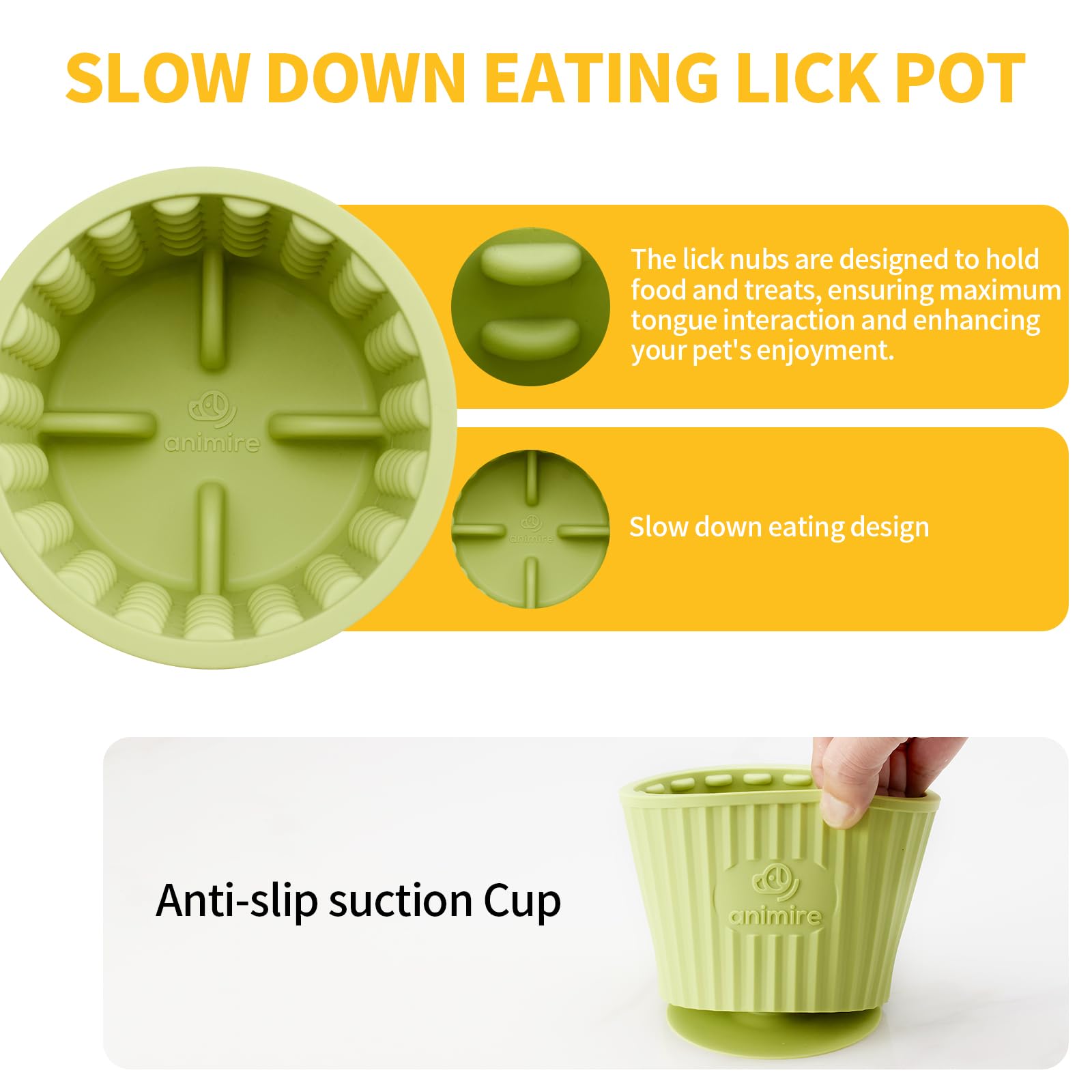 Dog Lick Bowl, Anxiety Relief Dog Licking Mat Freezer Treat Dispenser, Non-Slip Anti-Choking Silicone Slow Feeder Lick Bowl for