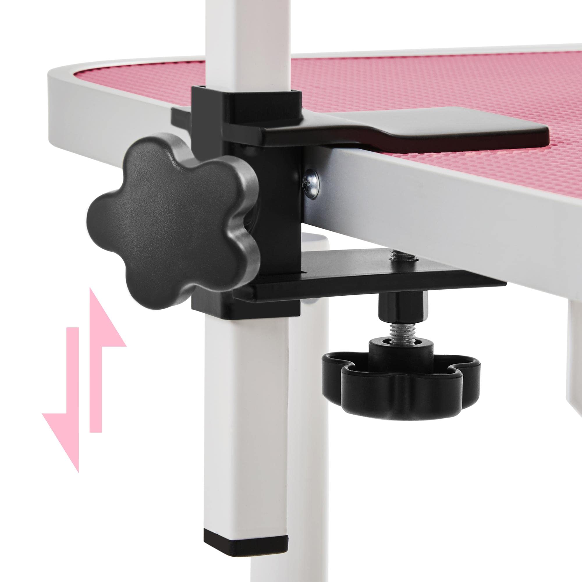 Costoffs Foldable Dog/Cat/Pet Grooming Table Trimming Table With Adjustable Arm Folding Legs&Waterproof Surface Maximum Capacity Up To 100Kg, Pink