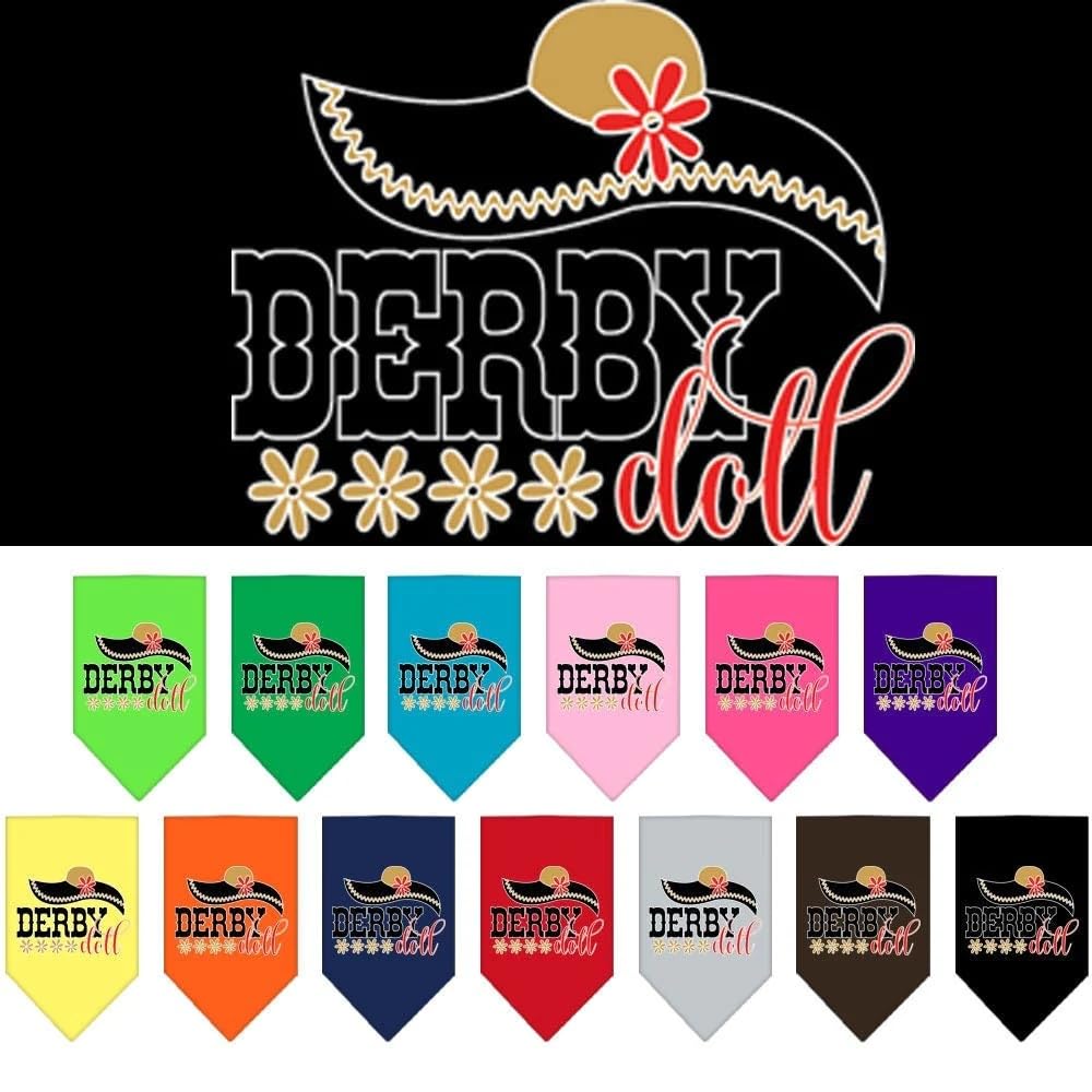 Mirage Pet Product Derby Doll Screen Print Bandana Navy Blue Large