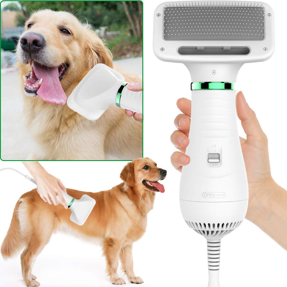 Livekey Pet Hair Dryer, 2 In 1 Pet Grooming Hair Dryer With Slicker Brush, Home Dog Hair Dryer With Adjustable 2 Temperatures Settings, For Small And Medium Dogs And Cats