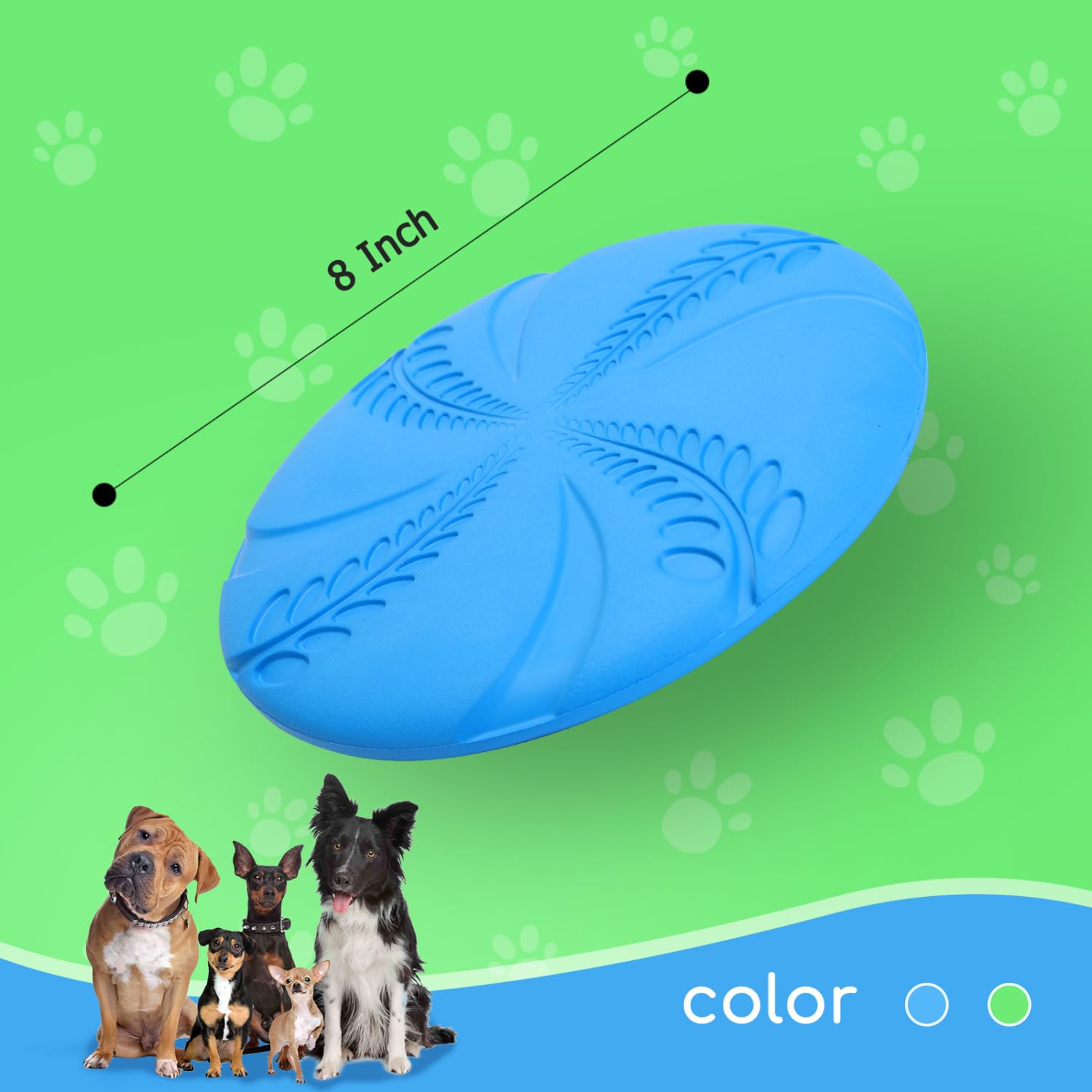 Nobleza 2 Pack Dog Flying Disc, Flexible Floatable Dog Disc Toy for Long-Distance Flies and Floats, Lightweight Soft Flying Disc