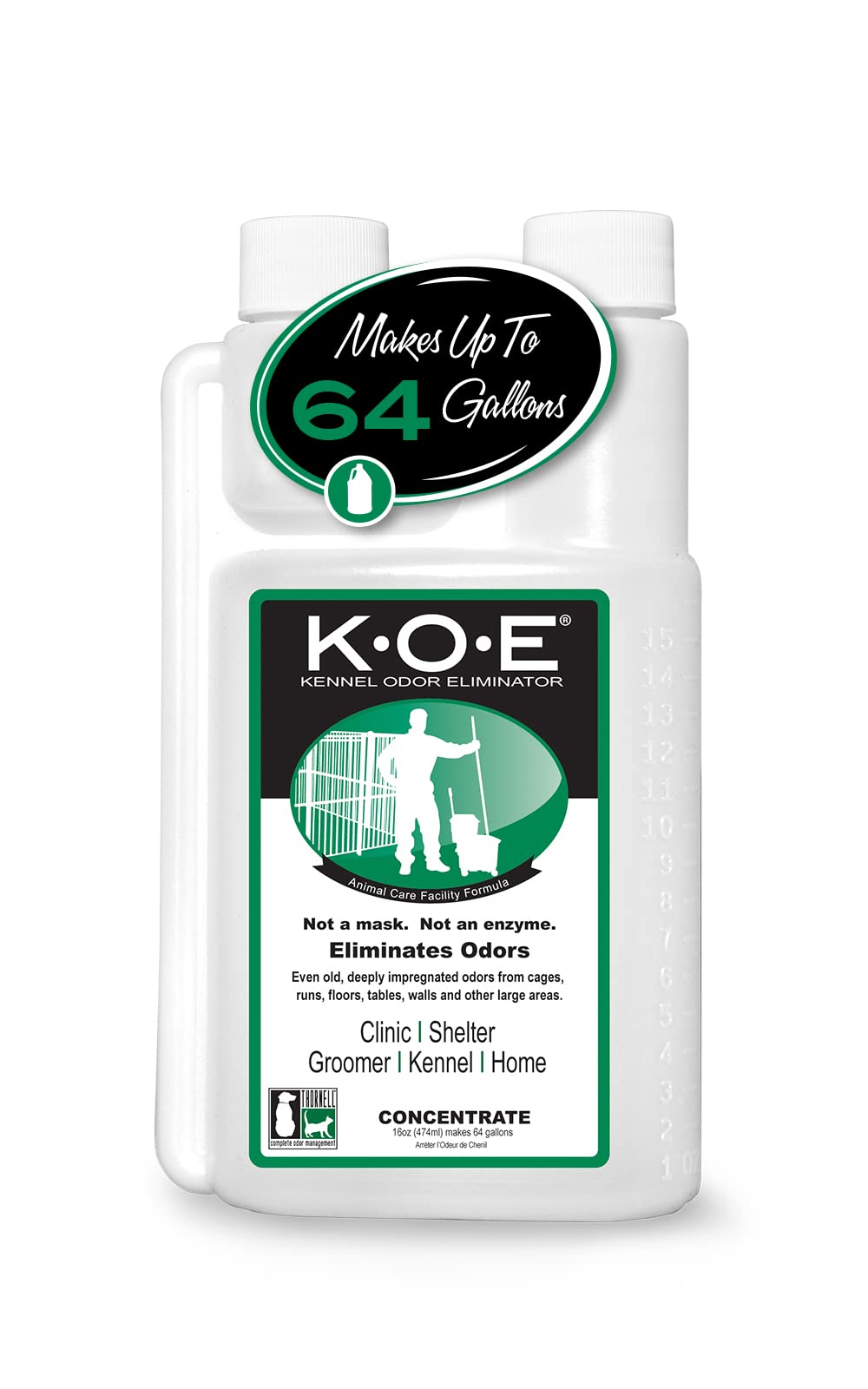 Odorcide, Thornell Koe Kennel Odor Eliminator Concentrate, Great For Cages, Runs, Floors & More, Pet Odor Eliminator For Home & 