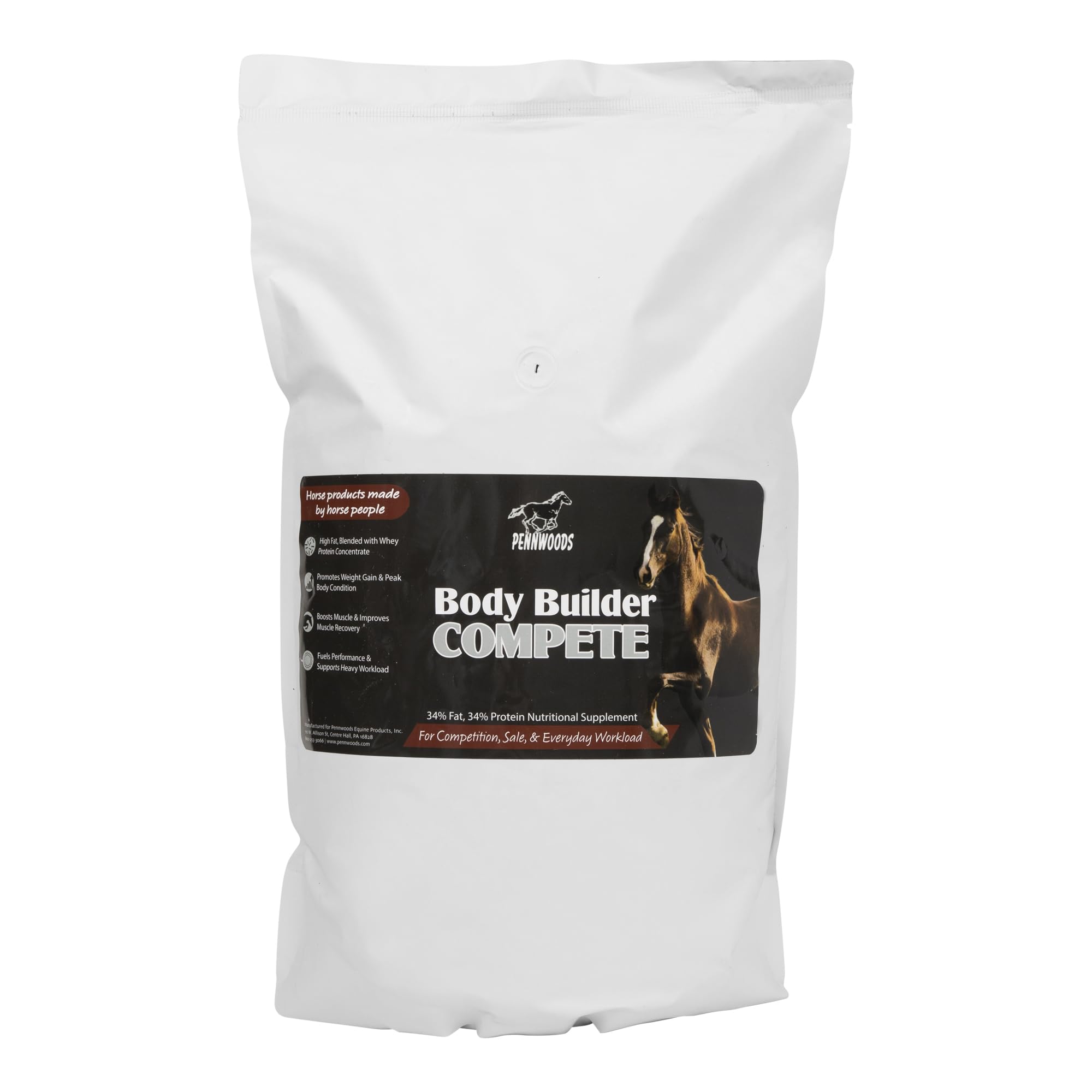 Pennwoods Body Builder Compete: Advanced Horse Weight Gain Supplement, Designed for Competition and Sale, 11lb Bag