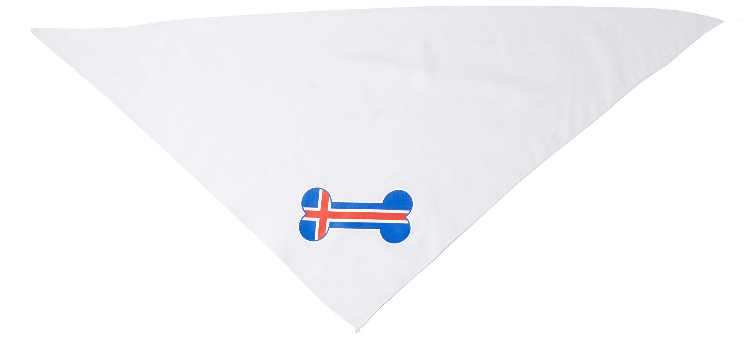 Mirage Pet Products Bone Flag Iceland Screen Print Bandana for Pets, Large, White