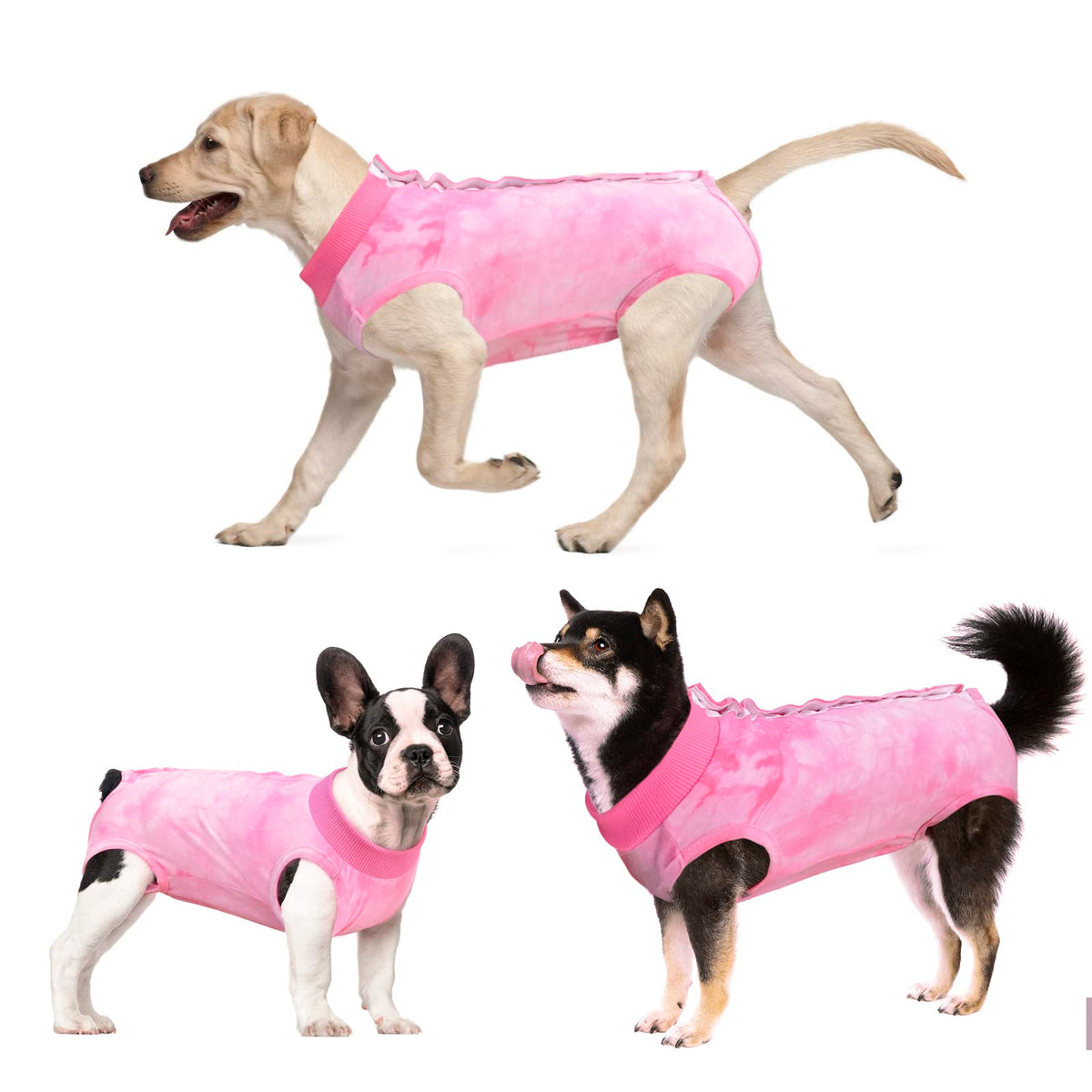 Dog Surgery Recovery Suit, Tie Dye Pet Surgical Suit For Female Dogs, Cone E-Collar Alternatives Abdominal Wounds Protector, Neuter Dog Anti-Licking Onesie For Small Medium Large Dogs, Small