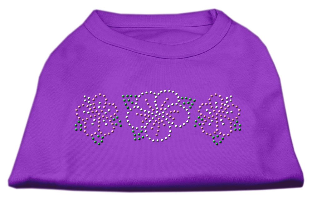 Mirage Pet Products Tropical Flower Rhinestone Pet Shirt, Small, Purple