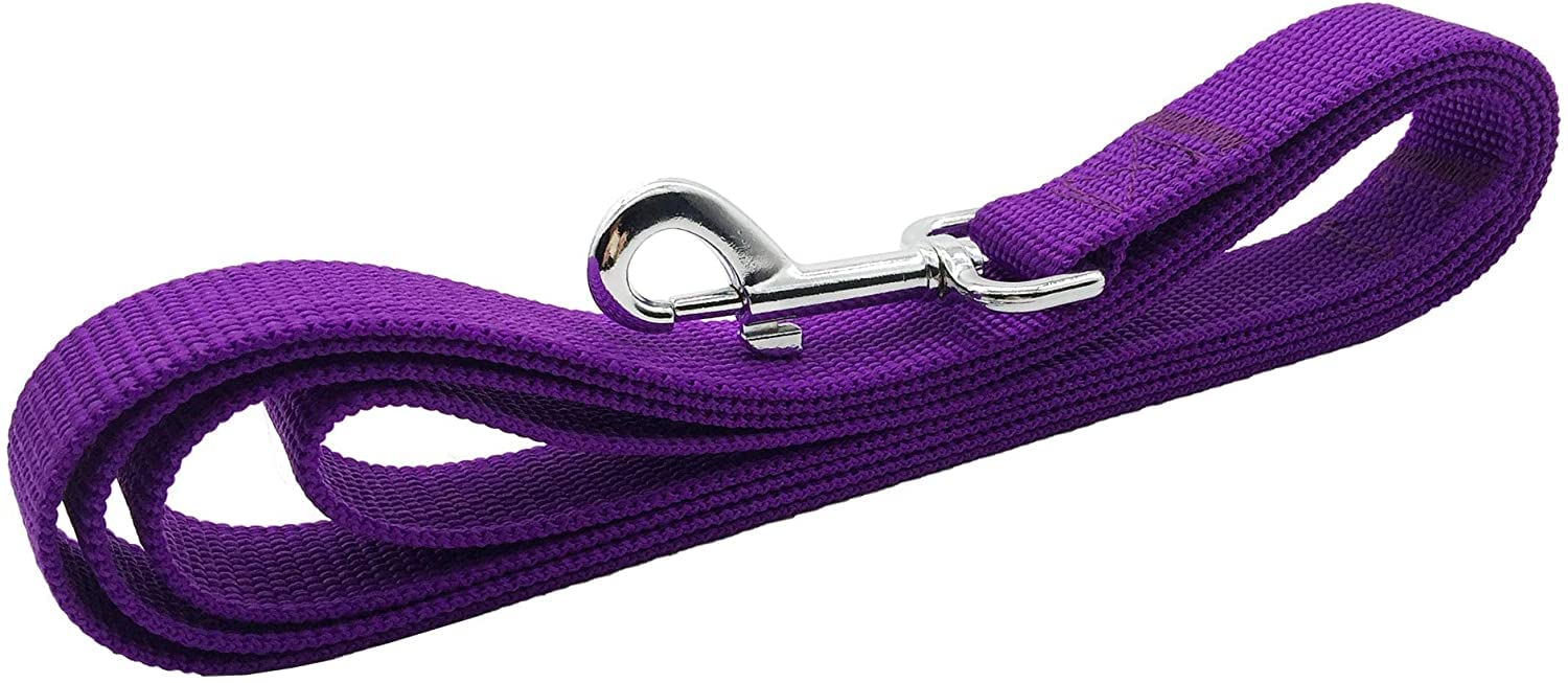 Taian 4Ft/5Ft/6Ft Strong Dog Leash, Nylon Dog Leashes For Small Medium Large Dogs (Purple, 1 In X 15 Ft)