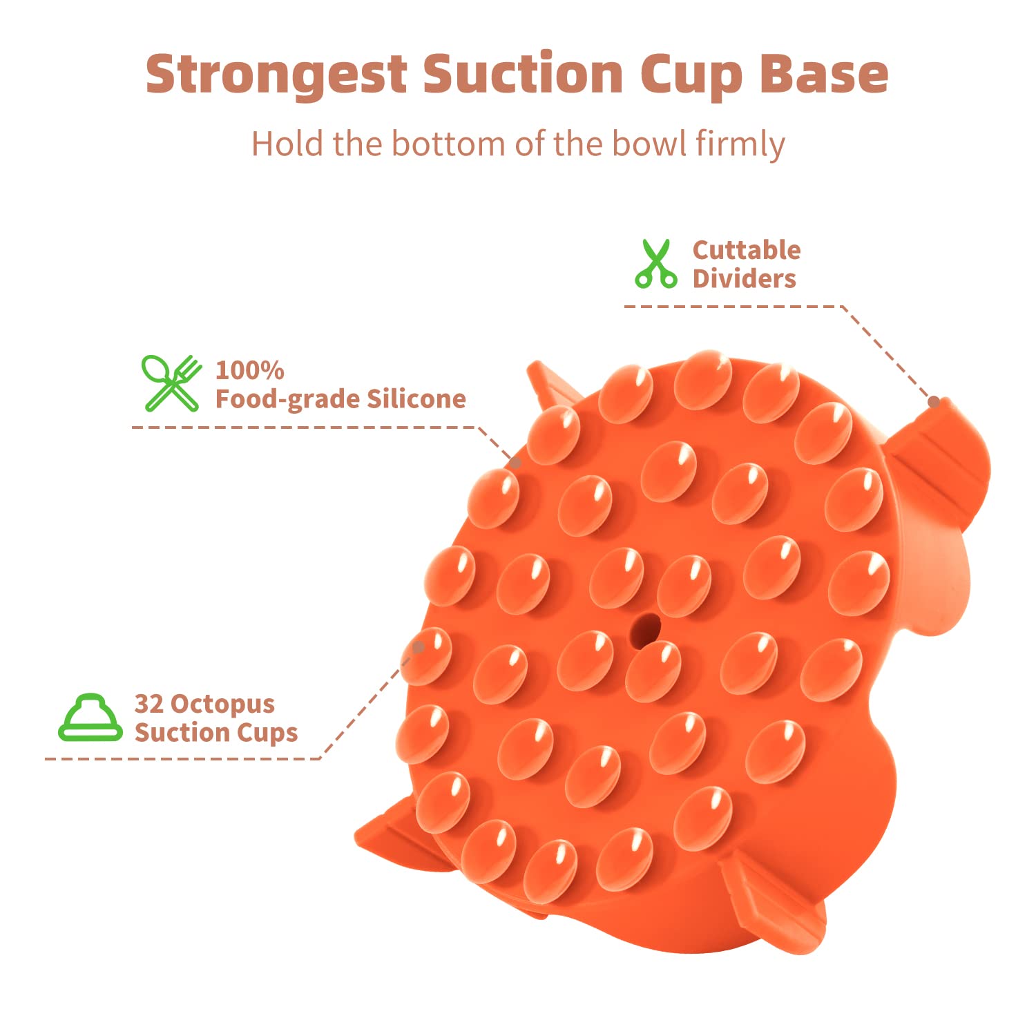 Jaoul Dog Bowl Slow Feeder X-Large 7 Inch Cuttable Slow Feeder Bowl Insert For Small Medium Large Size Dog Bowls (Orange)