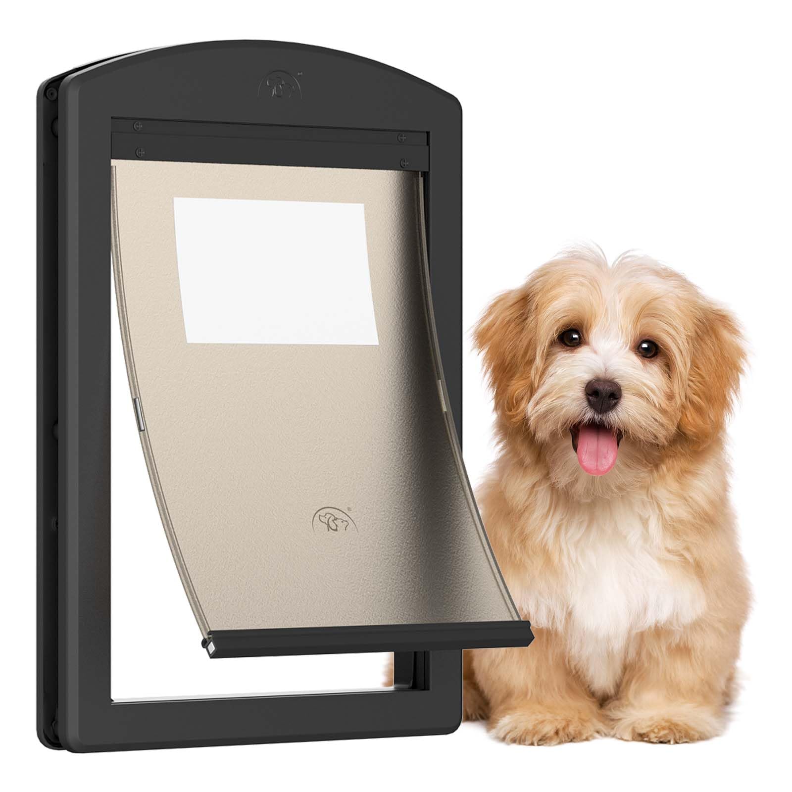 Pataplus Dog Door For Door,Door For Dogs And Pets,Strong Plastic Doggy Door Cat Door And Medium Dog Door With Sliding Lock Panel