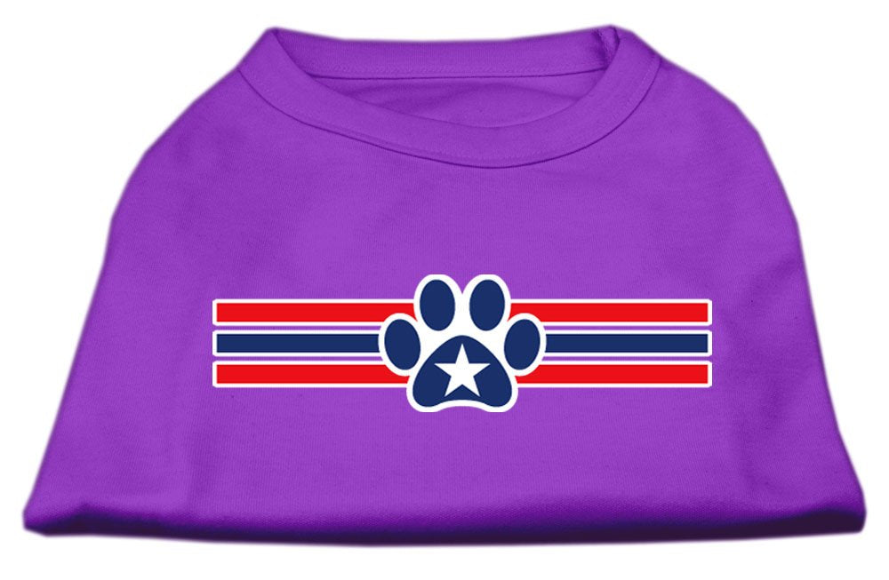 Mirage Pet Products 8-Inch Patriotic Star Paw Screen Print Shirts for Pets, X-Small, Purple