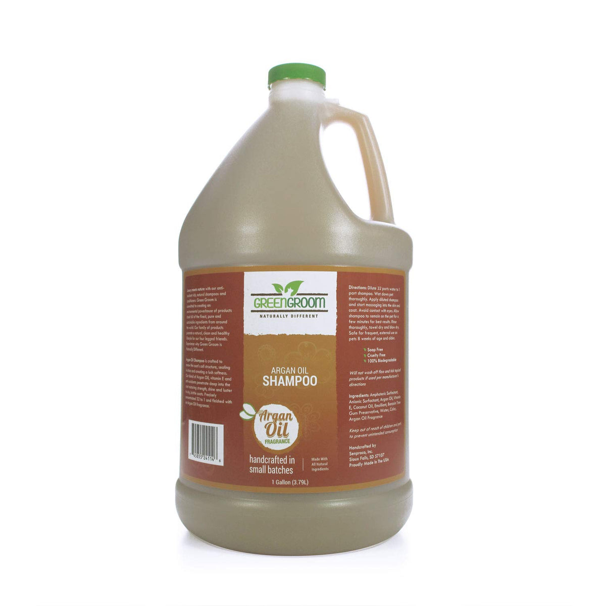 Green Groom Argan Oil Dog Shampoo, 1 Gallon - Vitamin E And Antioxidant Rich, Restores Shine, Moisturizing, Natural Ingredients, Helps Relieve Dry Itchy Skin, Adds Moisture To The Coat