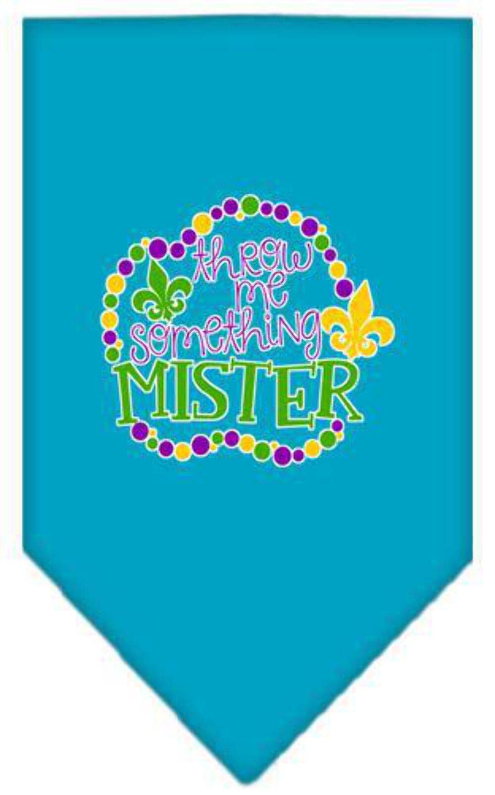 Mirage Pet Product Throw me Something Screen Print Mardi Gras Bandana Emerald Green Large