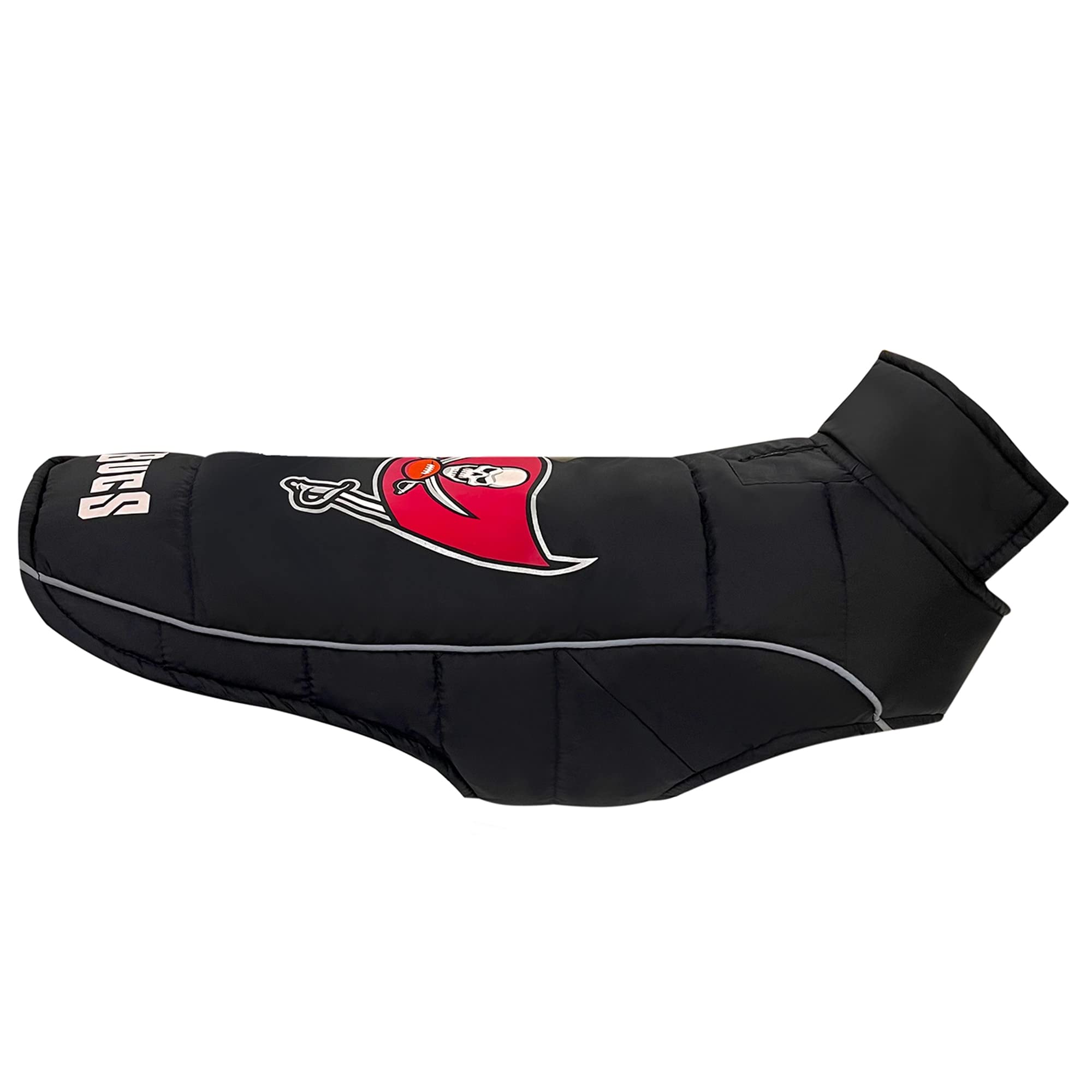 Nfl Tampa Bay Buccaneers Puffer Vest For Dogs & Cats, Size Large. Warm, Cozy, And Waterproof Dog Coat, For Small And Large Dogs/