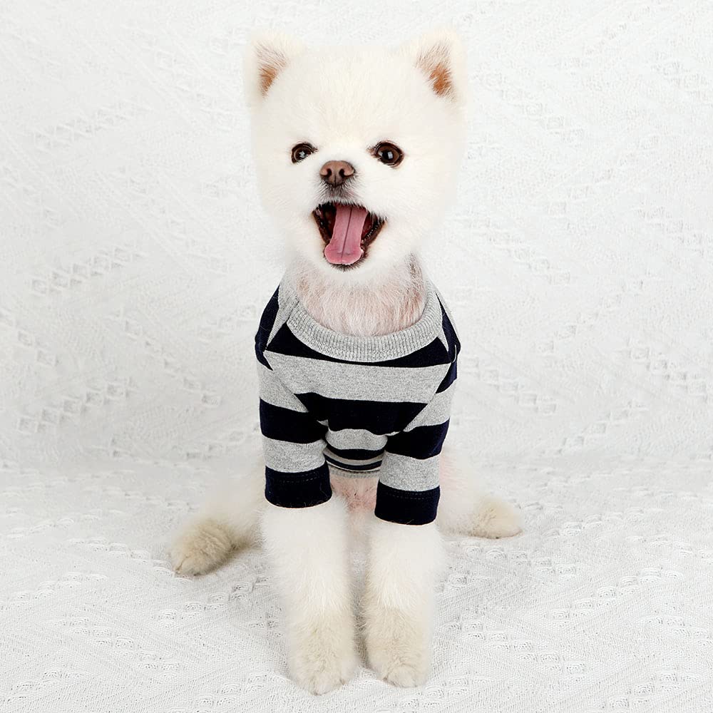 Lucky Petter Dog Cotton Shirts For Small And Large Dogs Rugby Striped T-Shirts Soft Breathable Dog Shirt Pet Clothes (Medium, Gr