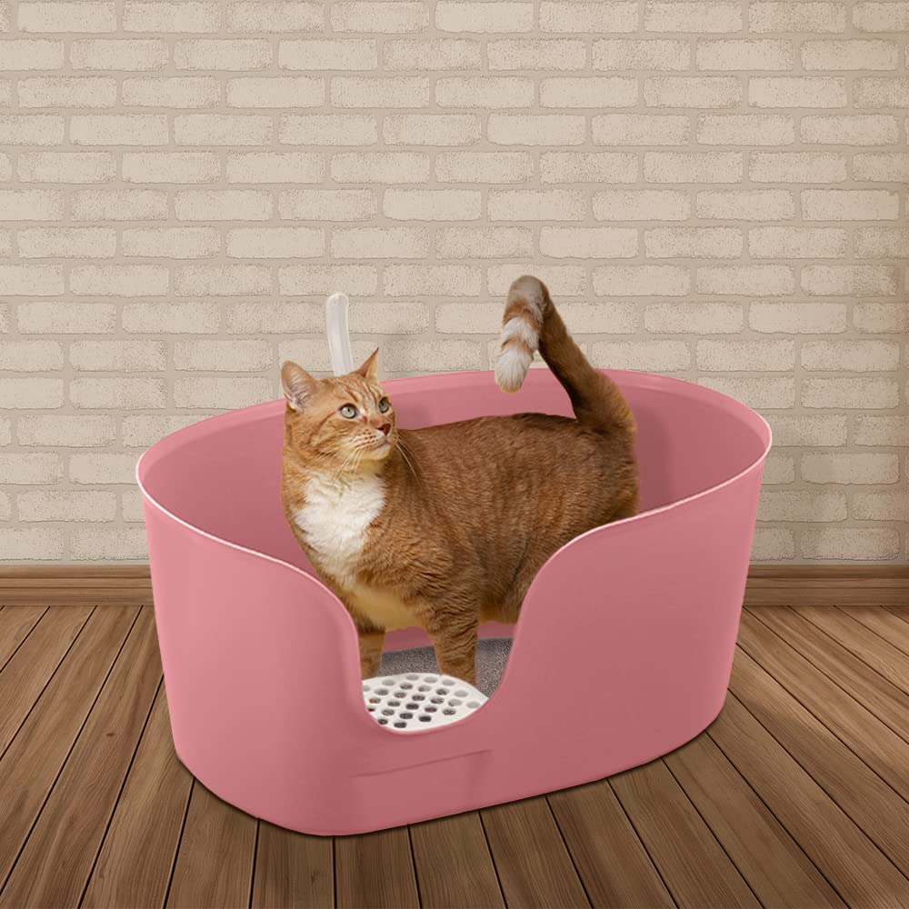 Richell Paw Trax High Wall Cat Litter Box Xl, Large High Sides Cat Litter Pan