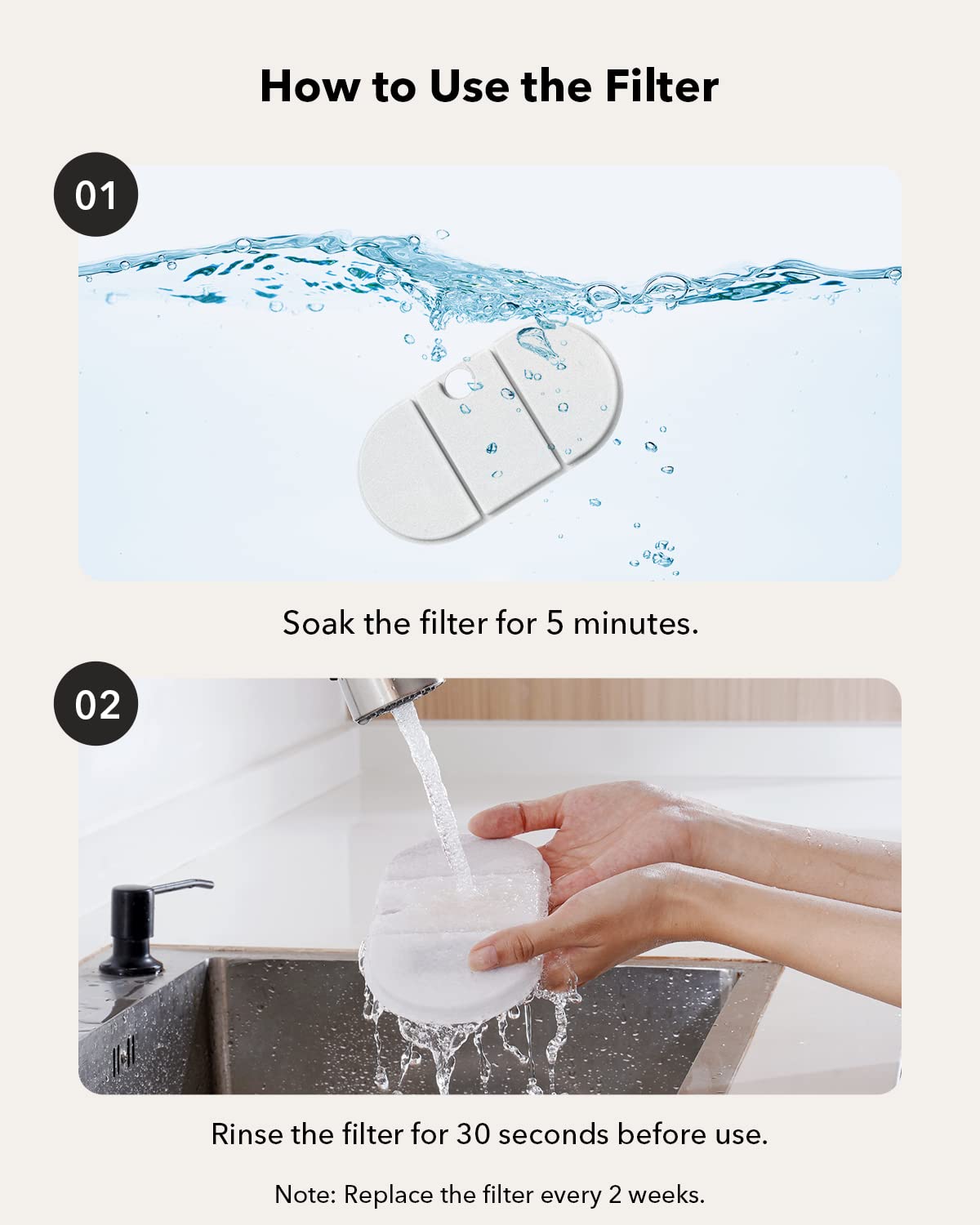 Petlibro 8 Packs Replacement Filters For Capsule Cat Water Fountain Plwf002, 4 Months Set Of Replacement Filters For Ultra Quiet Pet Water Fountain