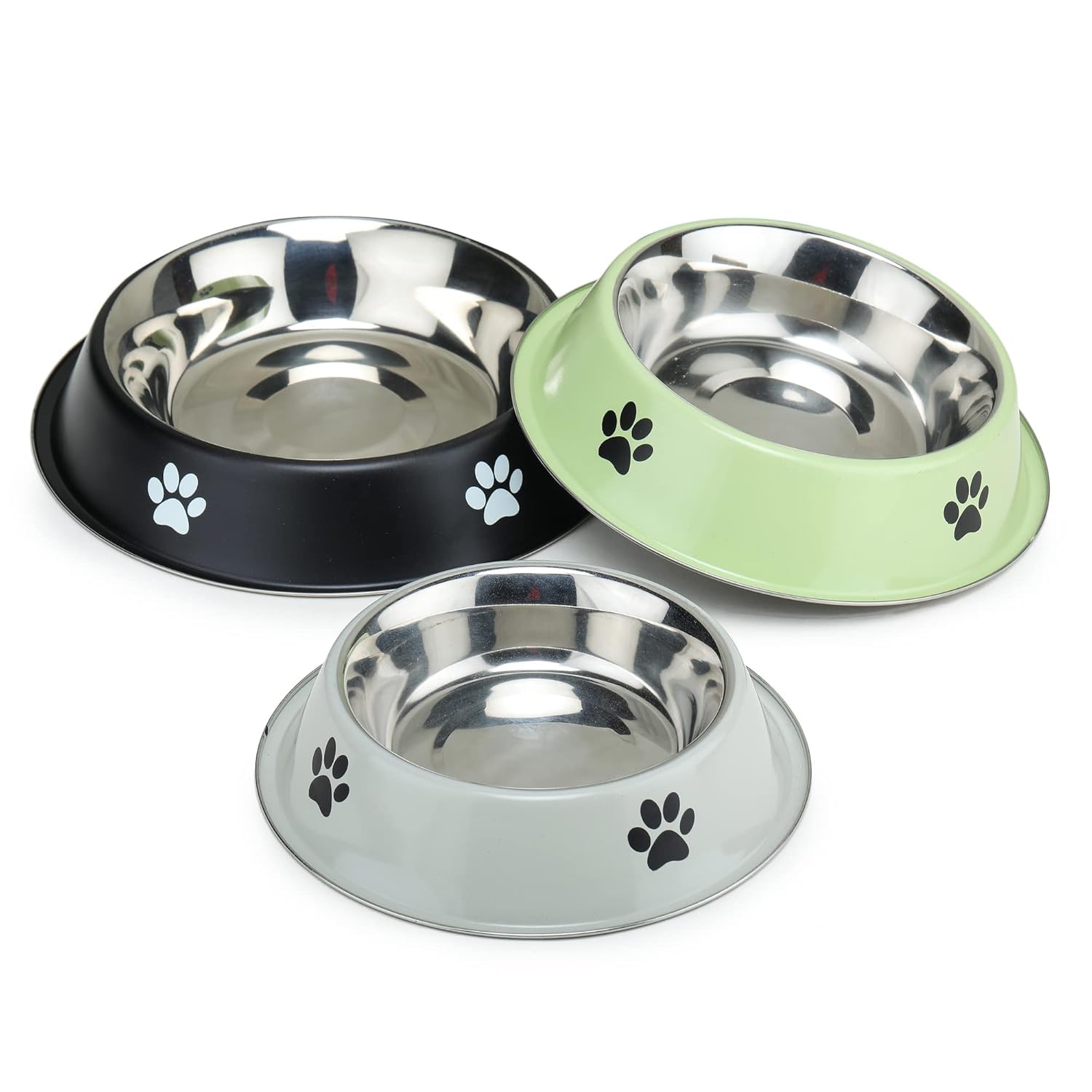 Madhabi Stainless Steel Dog Bowl  AntiSkid Pet Food And Water Dish With NonSlip Base, NonToxic & Easy To Clean Feeding Bowl 