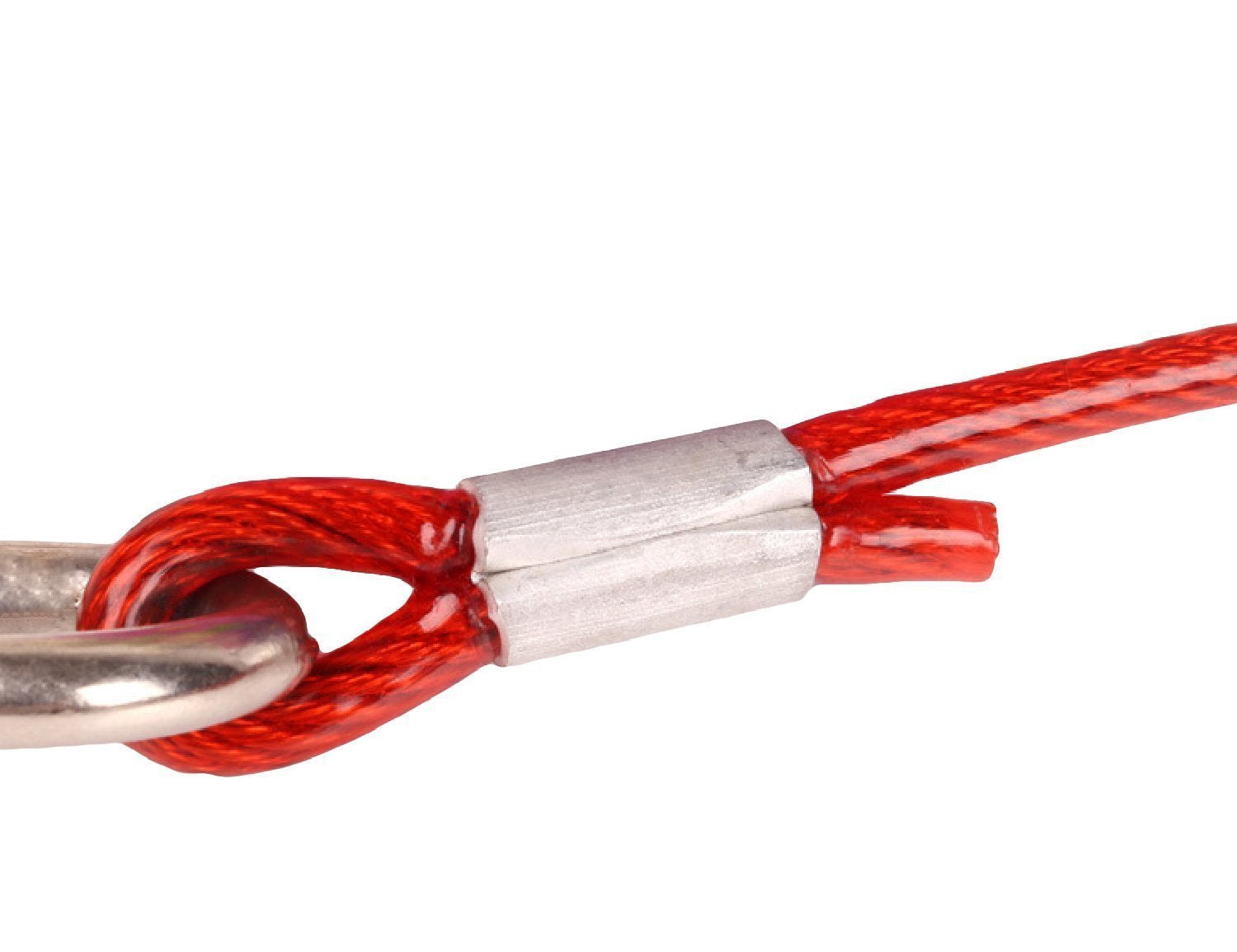 Stainless Steel Pet Dog Tie Out Cable - Double Head Dog Leash Camping Outdoor Tie-Out Cable For Medium Large Pet Dogs (5M/16Ft, Red)