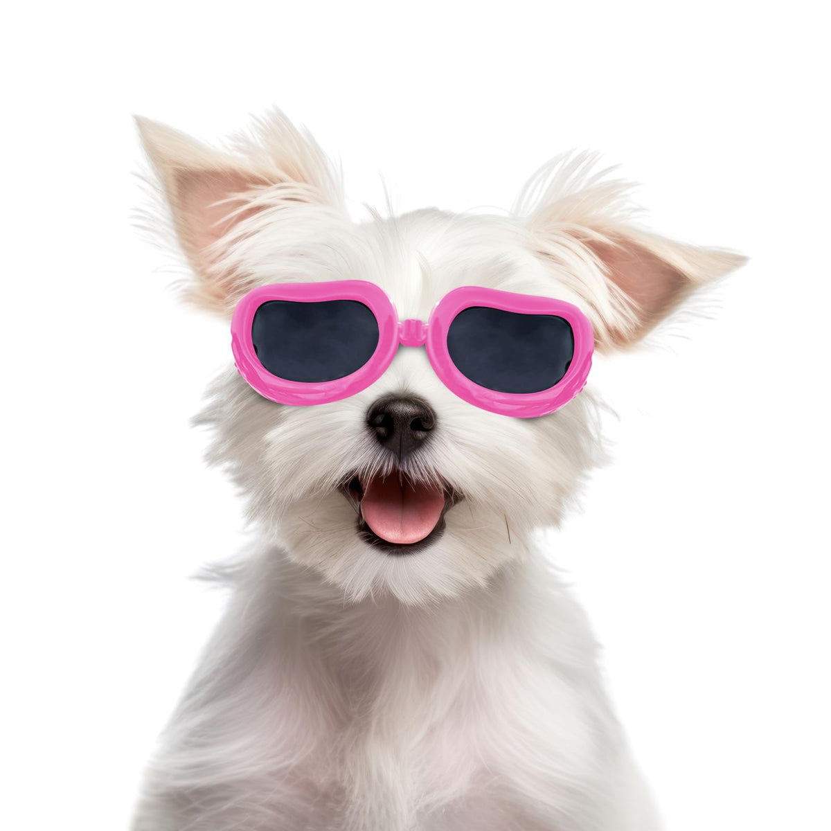 Enjoying Dog Goggles Small Breed, Uv Protection Sunglasses For Dogs Small Breed, Windproof Driving Doggy Goggles, Snow Day Dog Eye Protection, Anti-Fog Dustproof, Adjustable Straps, Pink