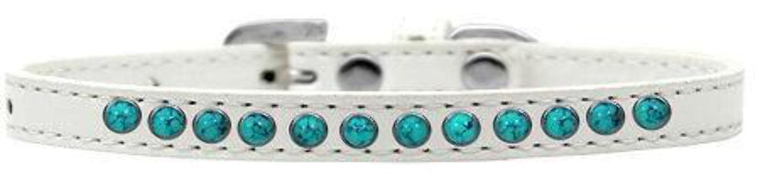 Mirage Pet Products Southwest Turquoise Pearl Black Puppy Dog Collar, Size 10