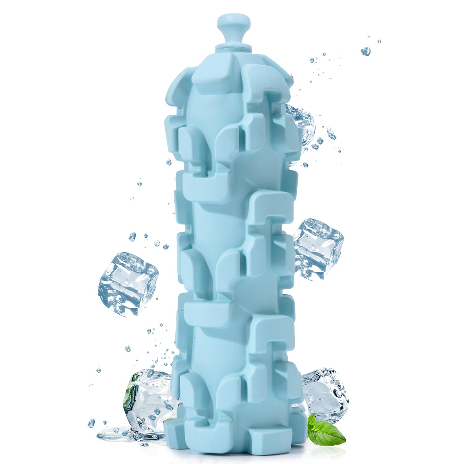 Jomilly Ice Lolly Dog Toy for Aggressive Chewers, Large Size, Durable Natural Rubber, Water & Milk Freezable, Blue