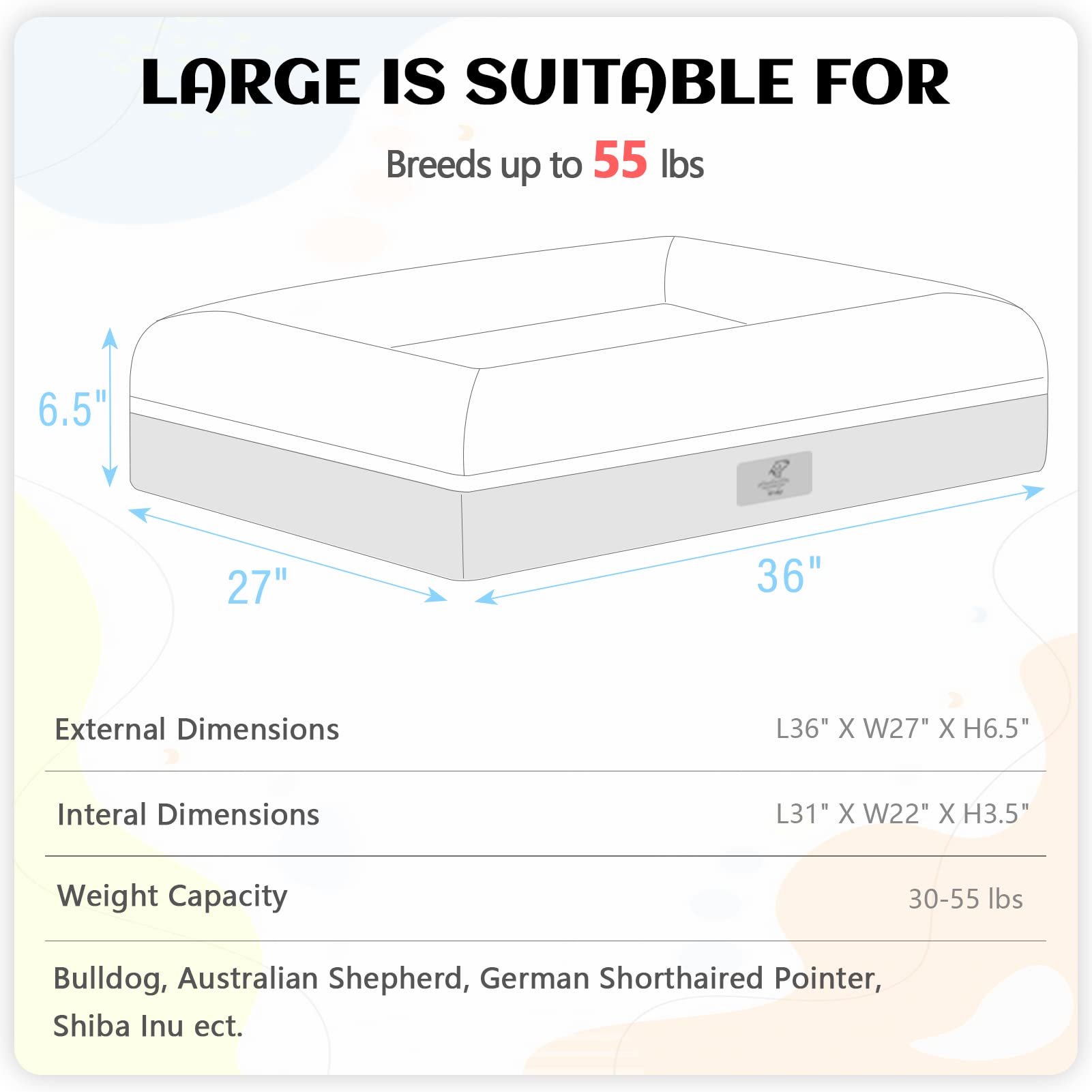 Yiruka Large Dog Bed, Brown Orthopedic Dog Bed, Waterproof Dog Bed With Removable Cover, 4-Sides Removable Bolster Dog Soft Sofa Bed With Nonskid Bottom, Washable Dog Beds For Large Dogs