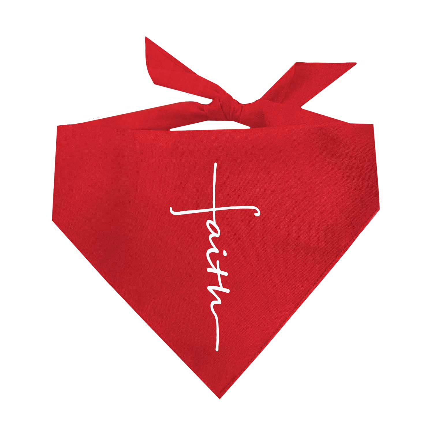 Faith Cross Dog Bandana | 100% Cotton Adjustable Triangle | Made In Usa | Religious | Easter | Christmas |Outfit Prop Photoshoot