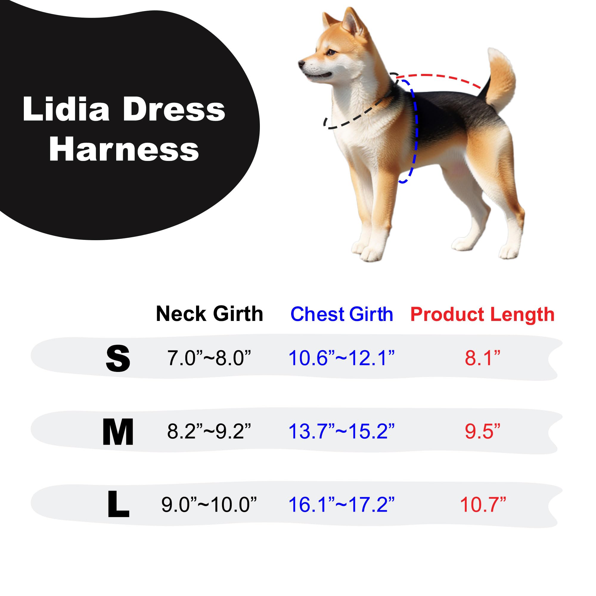 Pinkaholic New York Lidia Dress Dog Harness Warm Winter Flower Pattern for Small Dog, Light Grey, Medium