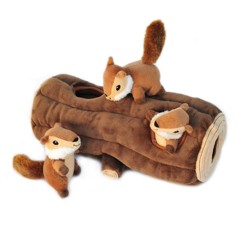 Zippypaws Burrow, Woodland Friends Chipmunks 'N Log - Interactive Dog Toys For Boredom - Hide And Seek Dog Toys, Colorful Squeaky Dog Toys For Small & Medium Dogs, Plush Dog Puzzles