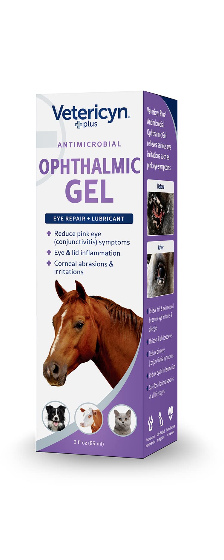 Vetericyn Plus Ophthalmic Eye Gel for Horses | Eye Ointment Alternative to Lubricate and Relieve Horse Eye Irritations, Safe for
