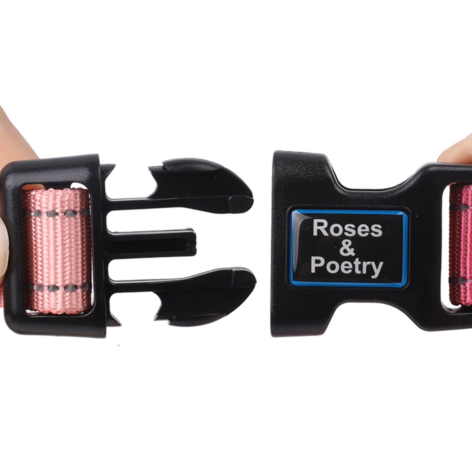 Roses&Poetry Large Reflective Female Collar With Pink Gradient Color, Adjustable Durable Dog Collar For Small Medium Large Dogs