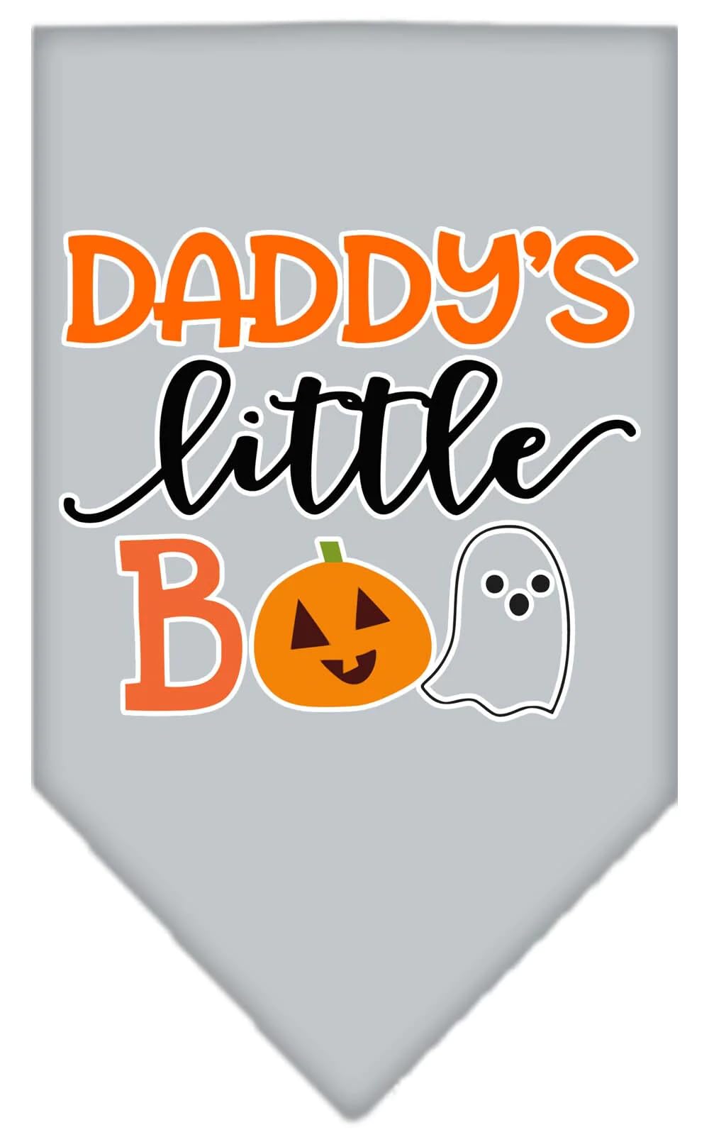 Halloween Pet and Dog Bandana Screen Printed, "Daddy's Little Boo" Navy Blue Large