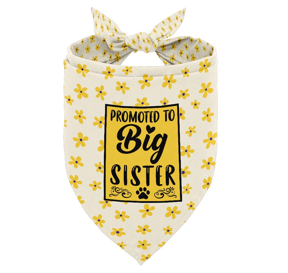Spring Daisy Dog Bandana, Promoted To Big Sister Dog Bandana, Dog Scarf Daisy Printing, Dog Scarf Accessories, Dog Bandana Pet S