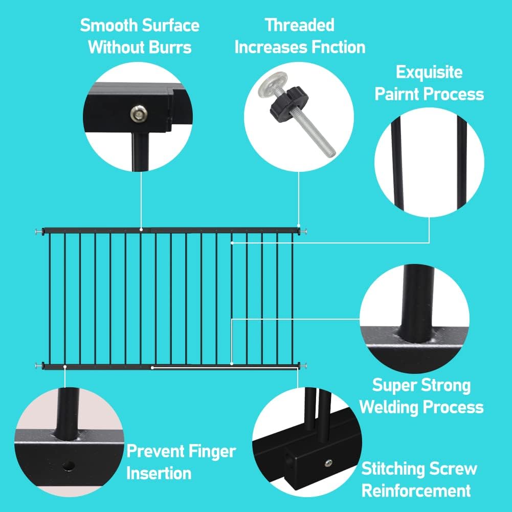 WAOWAO Black Window Safety Guards for Children Kids Toddler Pets Proof Extra Wide Tension Security Window Guard Gate for Home Fi