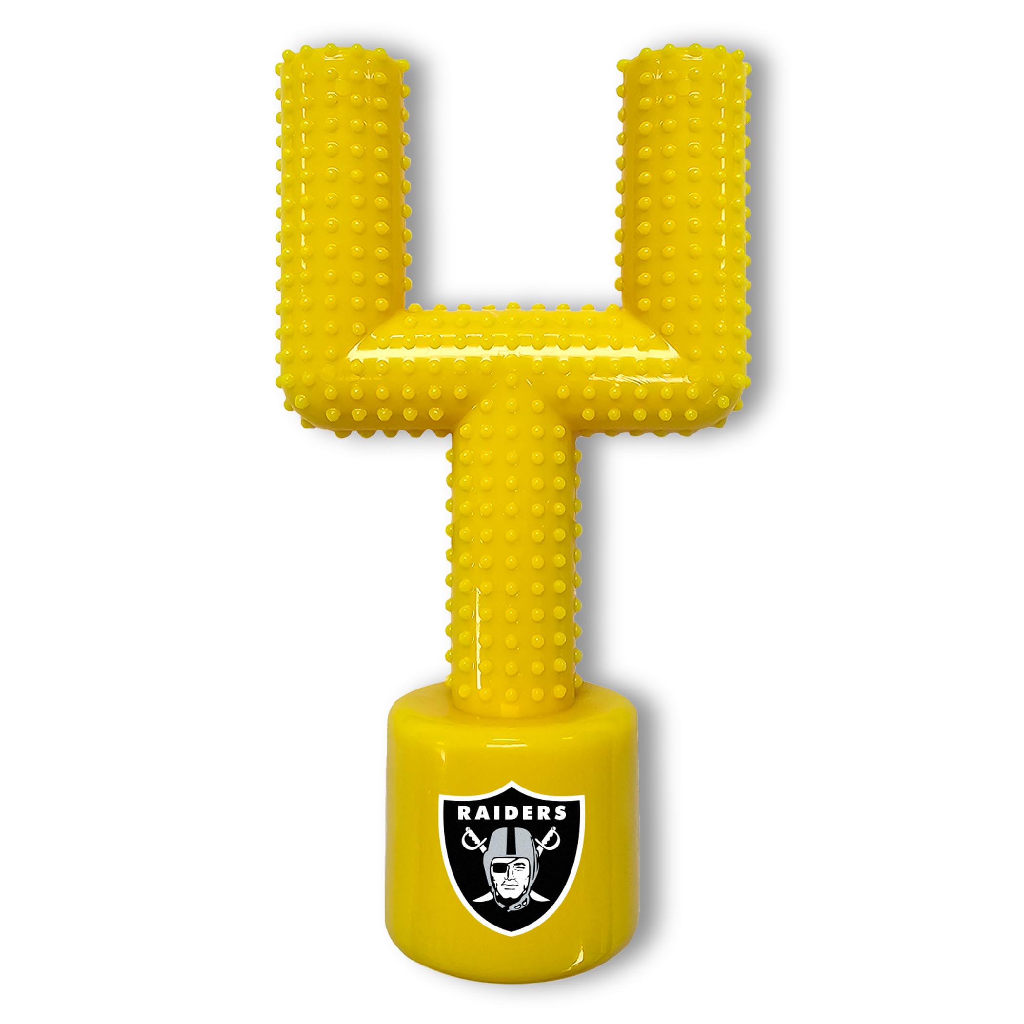 Nfl Las Vegas Raiders Mega-Chew Hard Nylon Bacon-Flavored Dog Bone Football Goal Post Chew Toy. Interactive Tasty Fun Dog Chew T