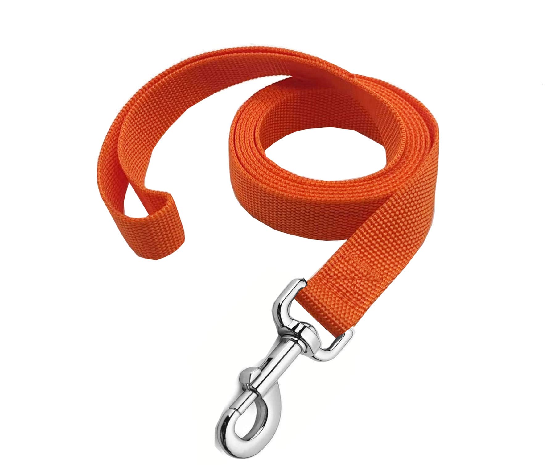 Strong Nylon Dog Leash, 4FT/ 5 FT/ 6FT Dog Leashes for Medium Large Dogs (4FT, Orange)