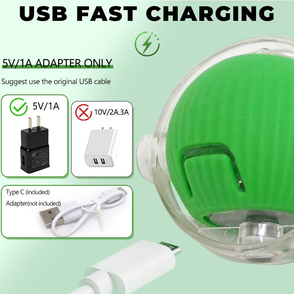 Sorneicdr New Interactive Rolling Dog Ball, 360 Smart Pet Toy Ball, Self Rolling Ball Cat Toys For Small Medium Dogs Cats, Green