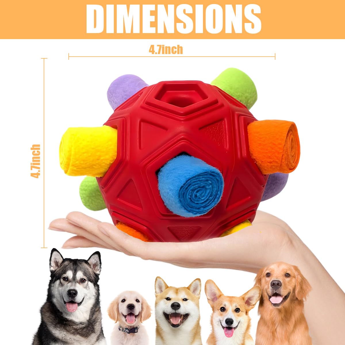 Dog Snuffle Ball-Interactive Puzzle Dog Toys Encourage Natural Foraging Skills Slow Feeder For Training And Stress Relief, Cloth