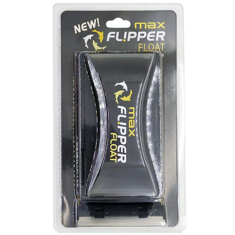 Fl!Pper Flipper Cleaner Float - 2-In-1 Floating Magnetic Aquarium Glass Cleaner - Fish Tank Cleaner - Scrubber & Scraper Aquarium Cleaning Tools - Floating Fish Tank Cleaner, Max