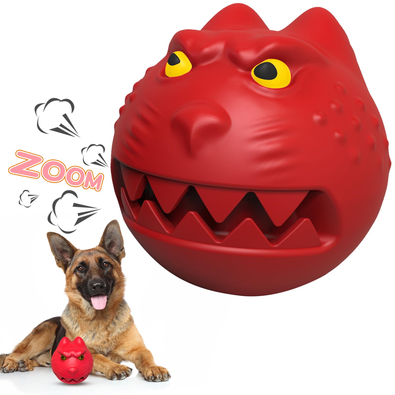 Bobosogo Dog Toys For Aggressive Chewers, Squeaky Dog Chew Toys For Large Breed, Tough Indestructible Interactive Chew Toys For Medium Large Dogs (Red)
