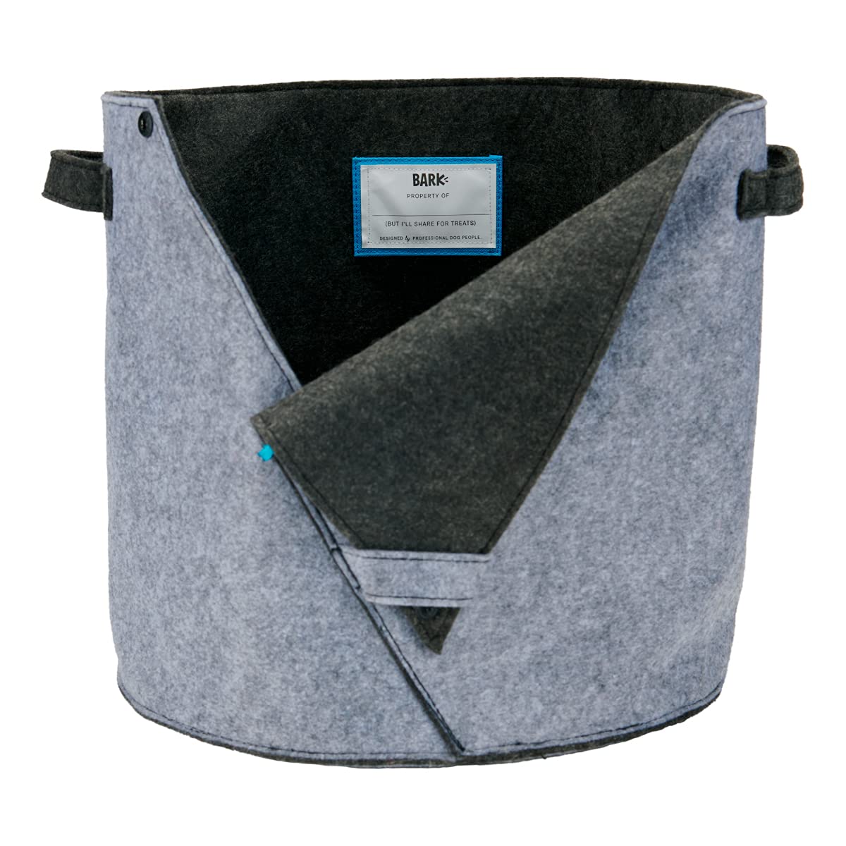Barkbox - Felt Storage Bin For Dog Toys - Long Lasting Pet Supplies Container - Dog Home Decor Organizer For Tennis Balls, Squea