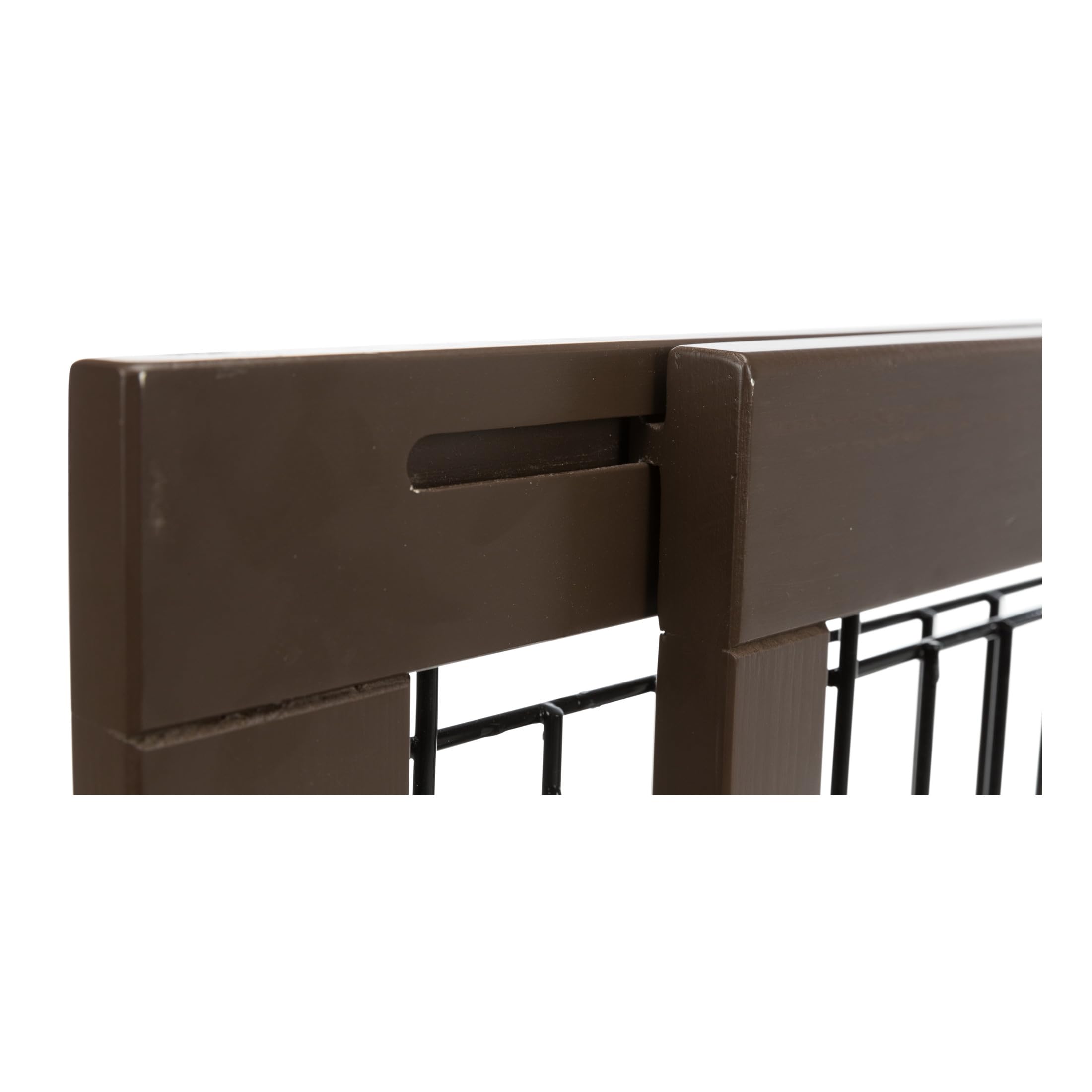 Trixie Freestanding Pet Gate, Wood And Wire, Lightweight, Adjustable Width, 24 In Height, Espresso Brown