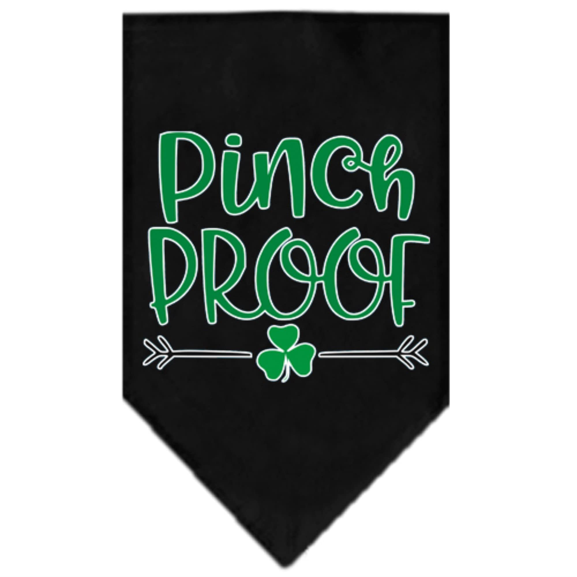 Pet and Dog Bandana Screen Printed, &quot;Pinch Proof&quot; Black Small