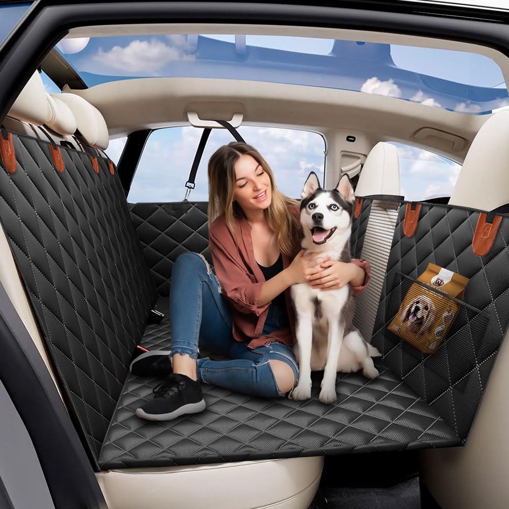 Econour Hard Bottom Back Seat Extender For Dogs | Holds 400 Lbs Fits Sedan, Suv And Truck | Waterproof Backseat Cover For Dogs I