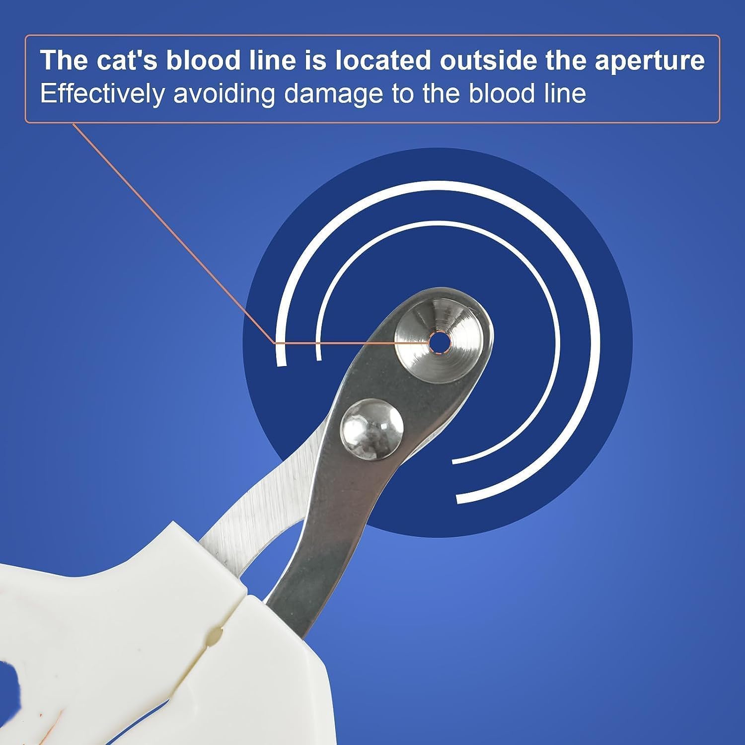 Vesslam Cat Nail Clippers With Circular Cut Hole -Avoid Over Cutting Pet Nail Clippers -Sharp Angled Blade Professional Paw Trim