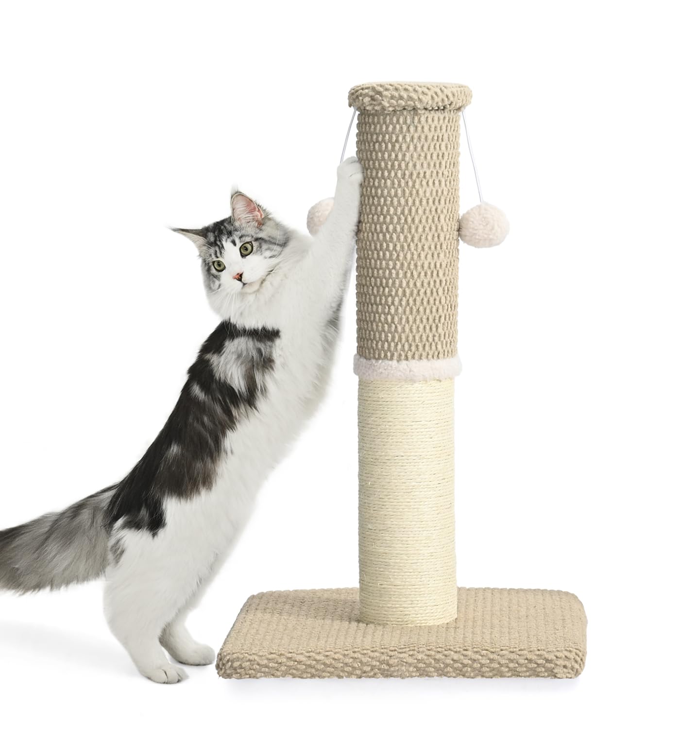 Made4Pets Cat Scratching Post 23.6'', Tall Scratching Posts For Indoor Cats Adults, Natural Sisal Rope Cat Scratcher With Replac
