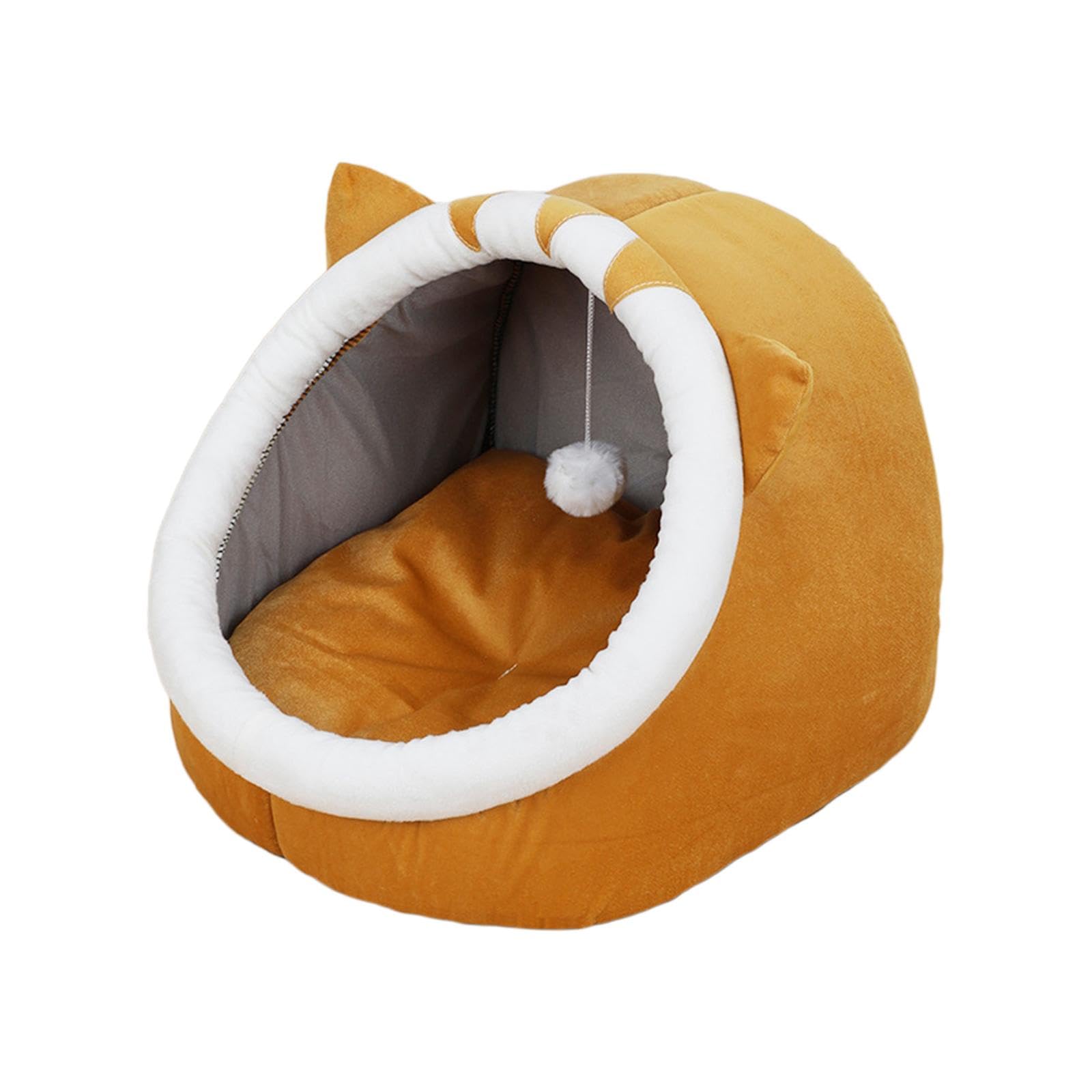 MERISHOPP Cat Bed Cave House Tents Soft Blanket Pet Beds for Dog Puppy Accessories L Yellow Cat Dogs | Cats | Puppy | pet | Rabb